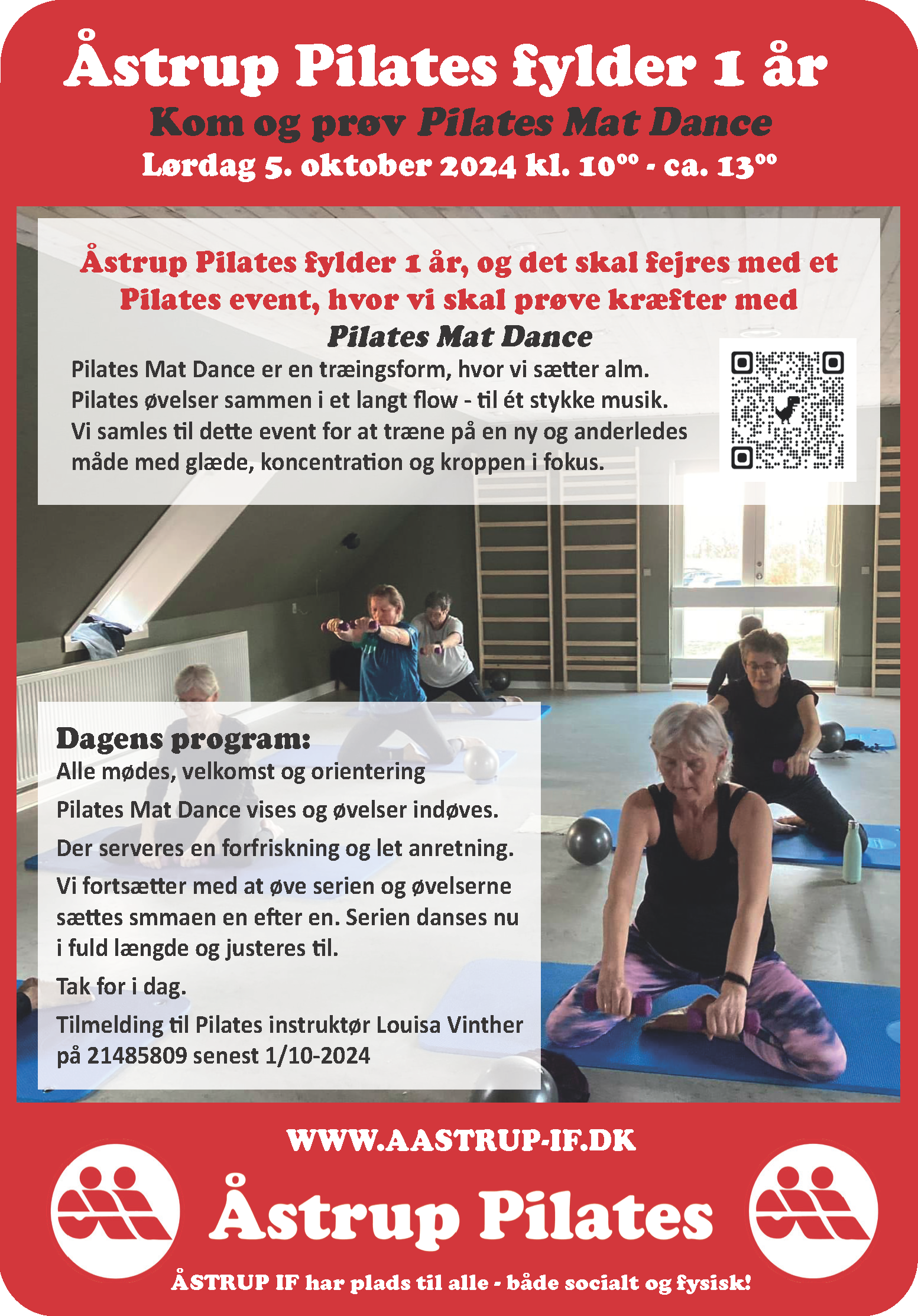 Pilates afdelingen fylder 1 år.