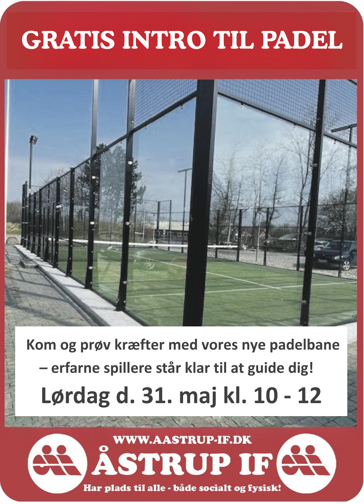 Gratis Padel intro den 31.05.2025 kl. 10-12