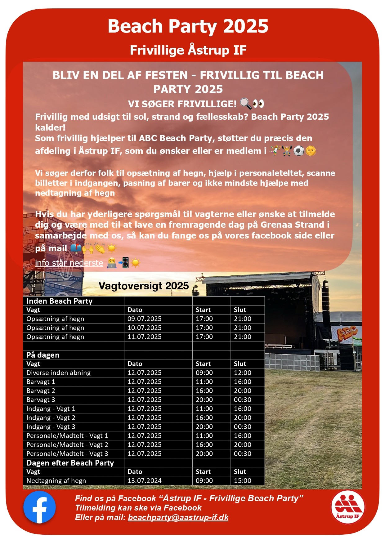 Frivillige til Beach Party 2025