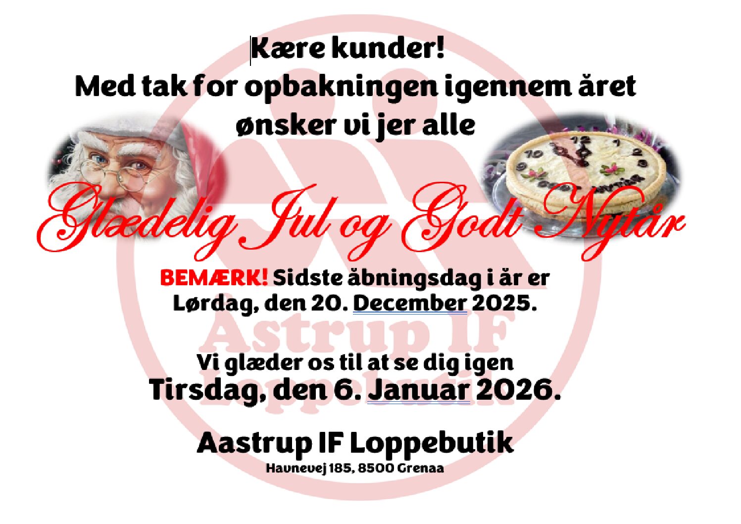 Loppebutikken ønsker Glædelig Jul og Godt Nytår