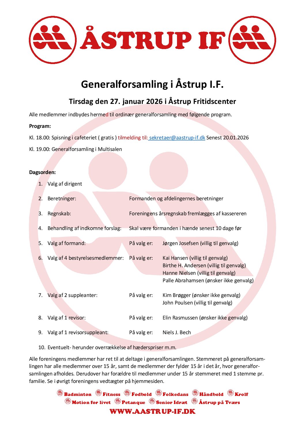 Invitation til generalforsamling tirsdag den 27.01.2026