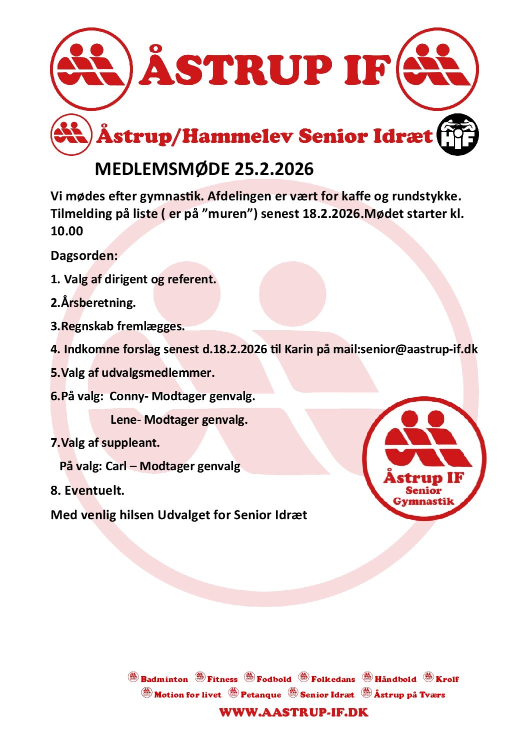 Medlemsmøde den 25.02.2026 kl. 10