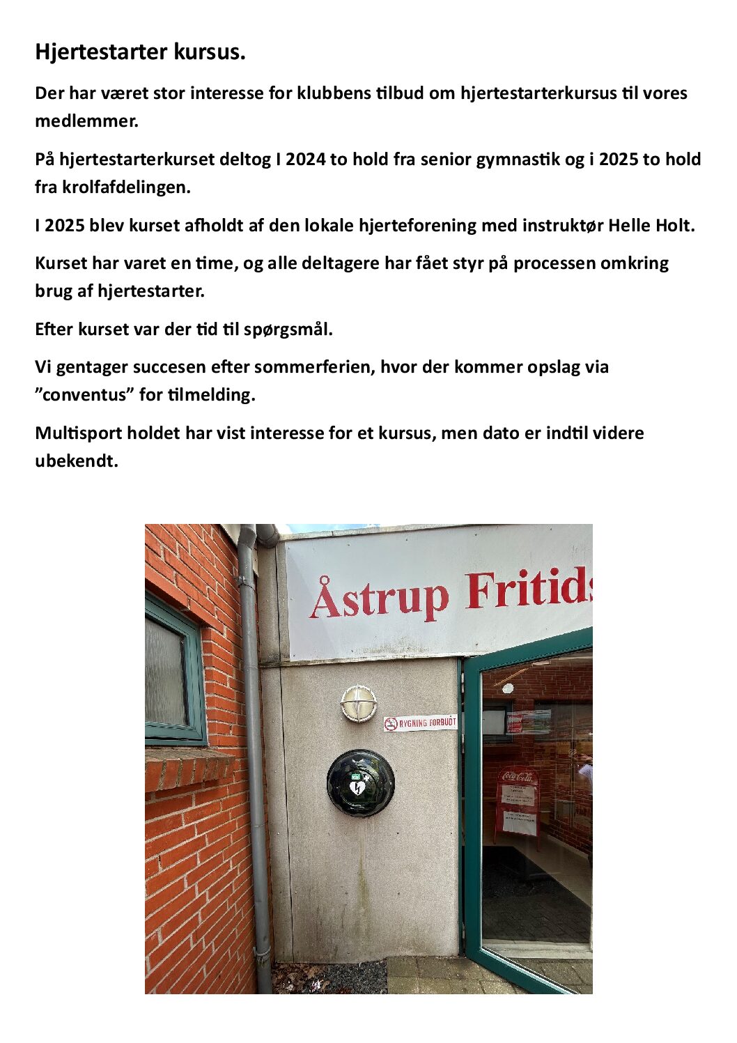 Status på hjertestarterkursus