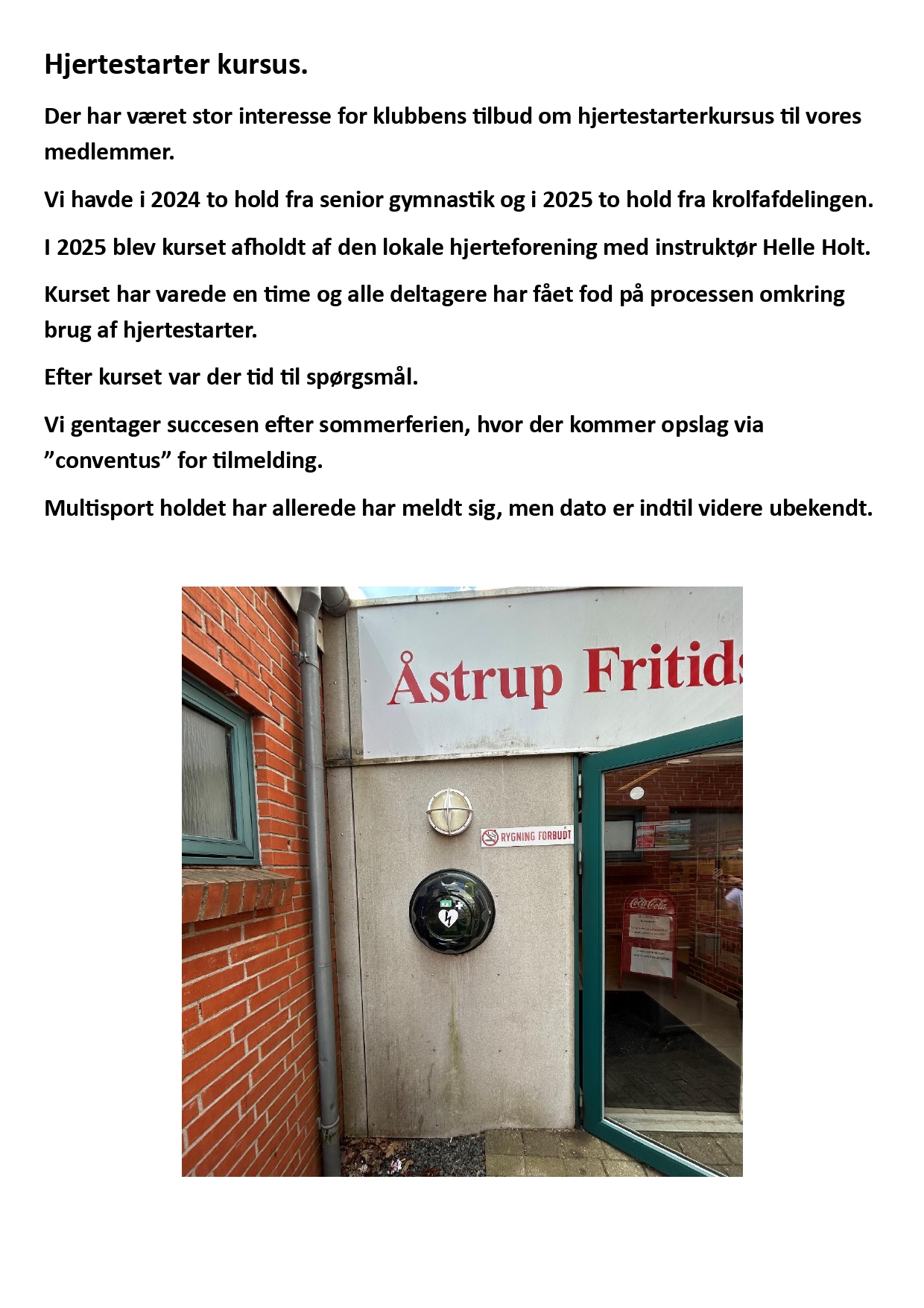 Status på hjertestarterkursus