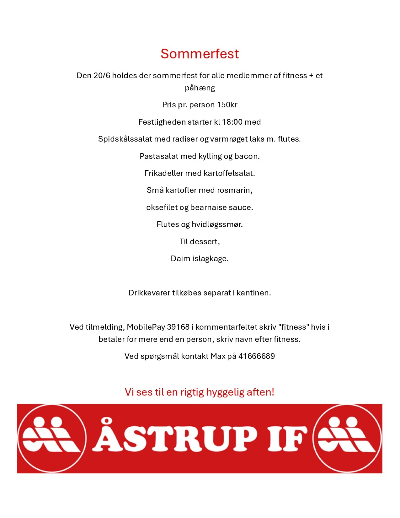 Sommerfest for Fitnessafdelingen